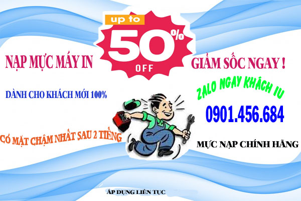 Nạp mực máy in tận nơi 24/4