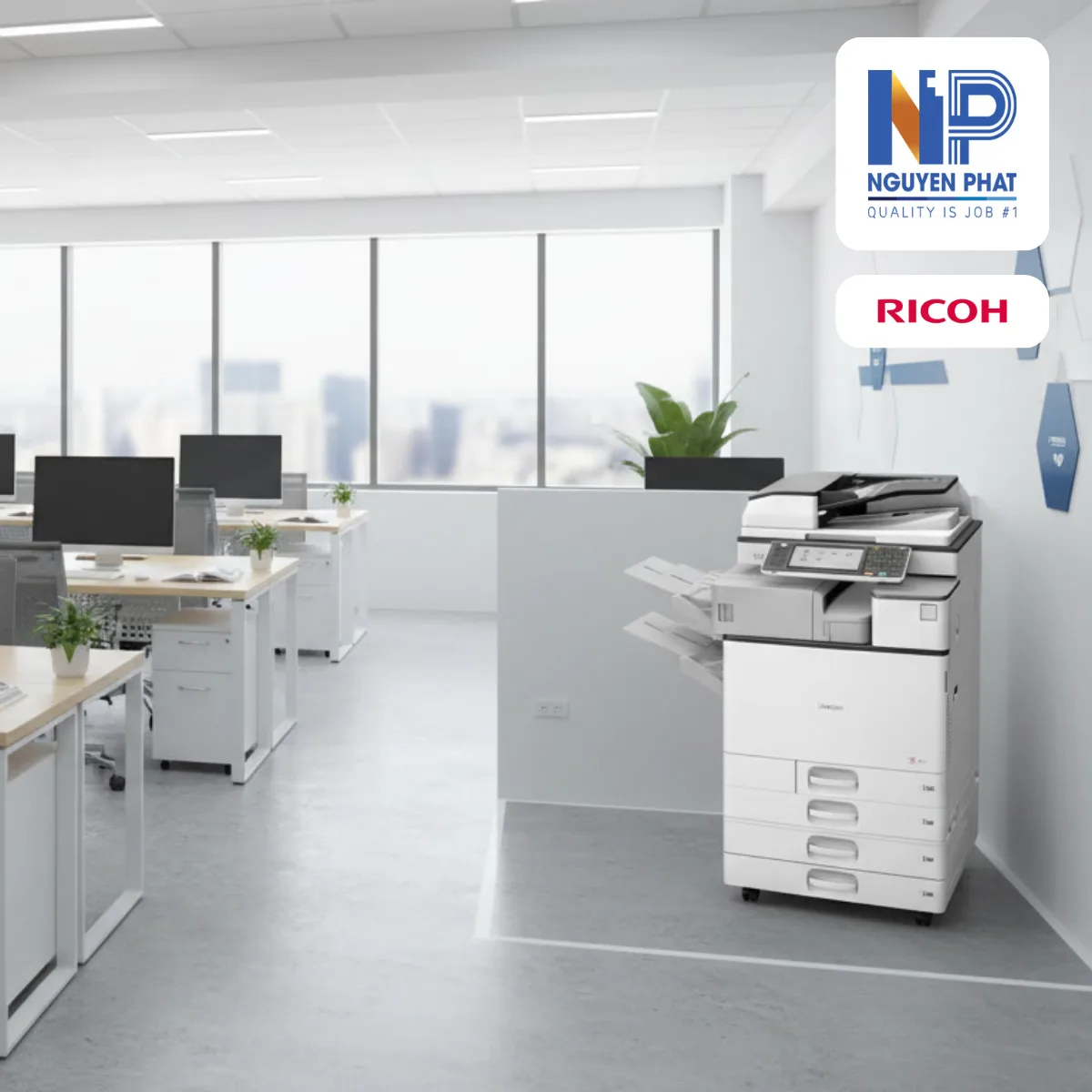 Máy Photocopy Ricoh MP 3554 - Mới 99 % like new - Ảnh 2